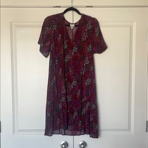 A New Day Floral V-Neck Flutter Sleeve Midi Dress
